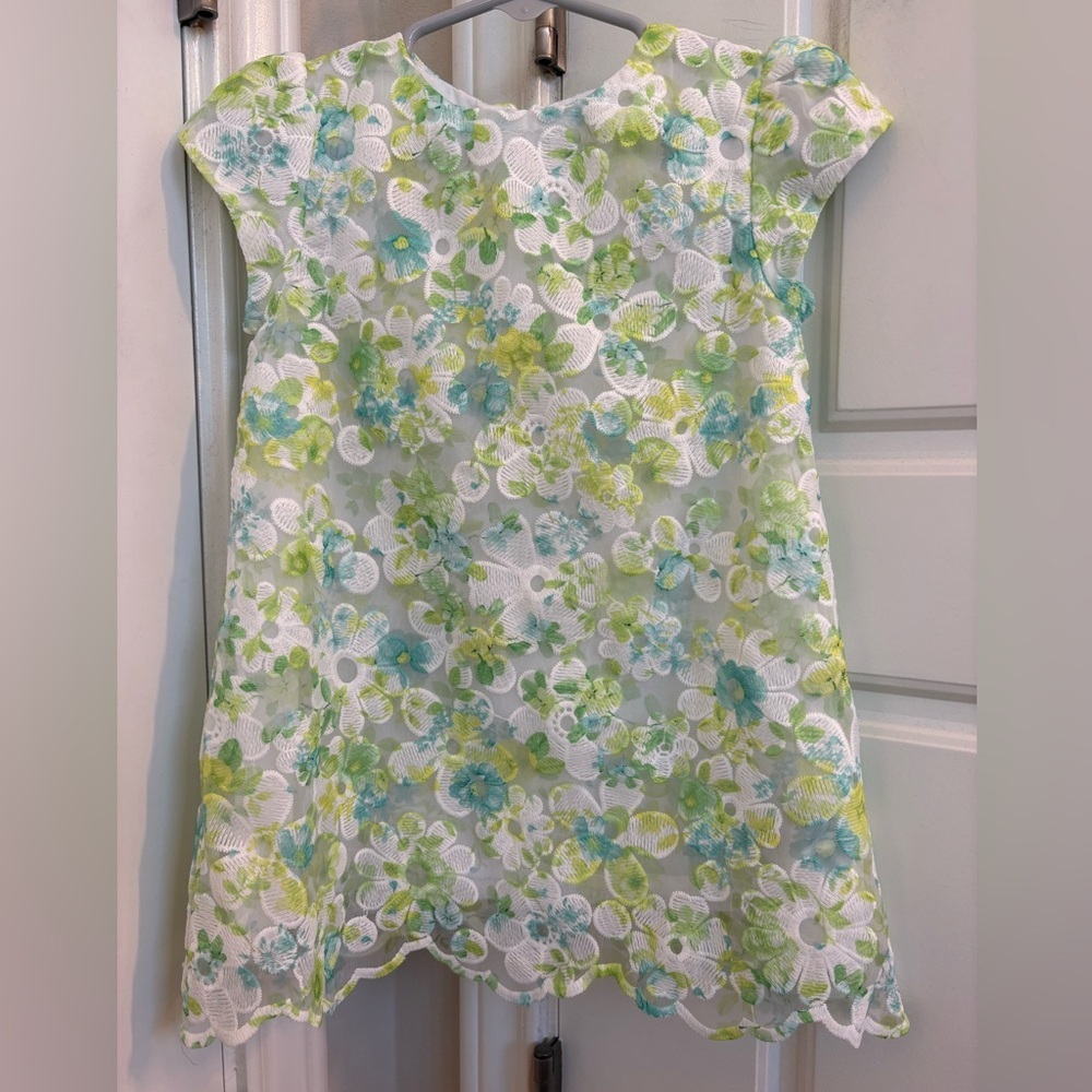 Mayoral Green and White Floral Dress Size 18 months